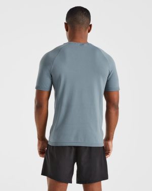 Ascend Seamless T-Shirt - Slate Blue: The Ultimate Performance Essential