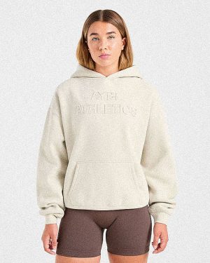 Athletics Applique Oversized Hoodie - Sand: The Ultimate Comfort Upgrade