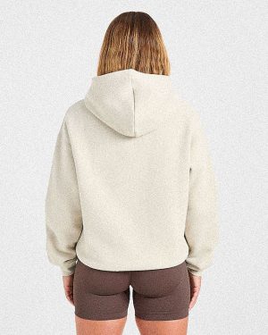 Athletics Applique Oversized Hoodie - Sand: The Ultimate Comfort Upgrade