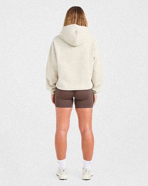 Athletics Applique Oversized Hoodie - Sand: The Ultimate Comfort Upgrade