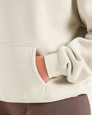 Athletics Applique Oversized Hoodie - Sand: The Ultimate Comfort Upgrade