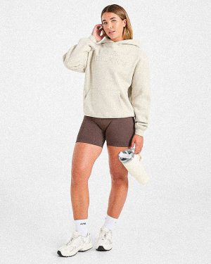 Athletics Applique Oversized Hoodie - Sand: The Ultimate Comfort Upgrade