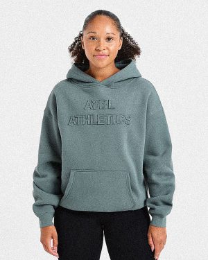Athletics Applique Oversized Hoodie - Slate: The Ultimate Comfort Essential
