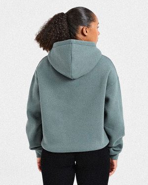 Athletics Applique Oversized Hoodie - Slate: The Ultimate Comfort Essential