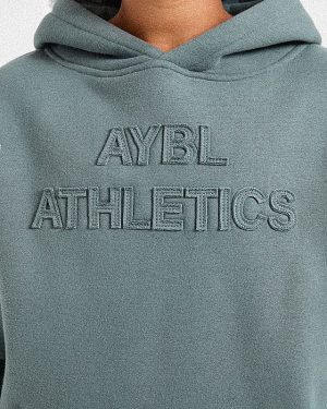 Athletics Applique Oversized Hoodie - Slate: The Ultimate Comfort Essential