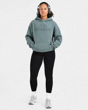 Athletics Applique Oversized Hoodie - Slate: The Ultimate Comfort Essential