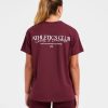 Athletics Club Oversized T-Shirt: Red Wine/Pink Edition
