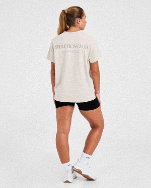 Athletics Club Oversized T Shirt - Taupe Beige: The Ultimate Comfort Staple