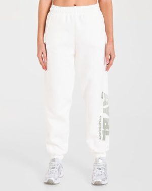 Athletics Dept Oversized Joggers - Off White: The Ultimate Comfort Upgrade