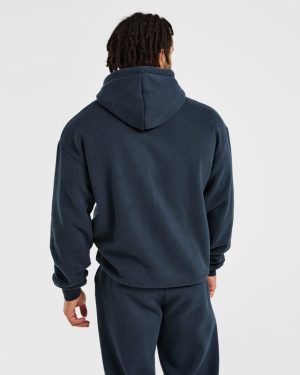 Athletics Oversized Hoodie - Navy: The Ultimate Comfort & Style Statement