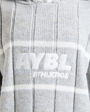 Athletics Oversized Knitted Hoodie - Grey Marl: The Ultimate Winter Essential