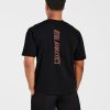 Athletics Performance T Shirt - Black/Orange | Premium Cotton Comfort