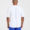 Athletics Performance T Shirt - White/Blue: The Ultimate Cotton Staple