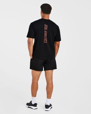 Athletics Performance T Shirt - Black/Orange | Premium Cotton Comfort