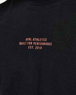 Athletics Performance T Shirt - Black/Orange | Premium Cotton Comfort