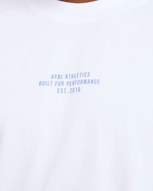 Athletics Performance T Shirt - White/Blue: The Ultimate Cotton Staple
