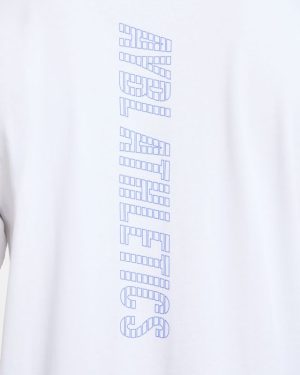 Athletics Performance T Shirt - White/Blue: The Ultimate Cotton Staple