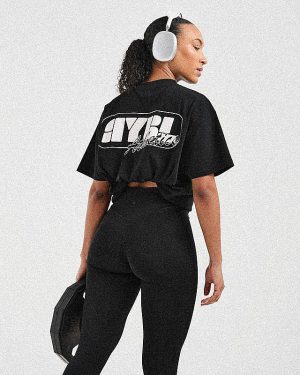 Athletics Retro Oversized T Shirt - Black