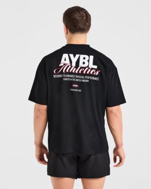 Athletics Script Oversized T Shirt - Black: The Ultimate Comfort Upgrade