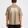Athletics Script Oversized T Shirt - Olive Sand: The Ultimate Comfort Upgrade