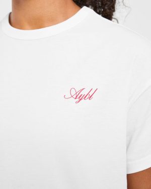 Athletics Sport Dept Oversized T-Shirt - White/Red: The Ultimate Comfort & Style Fusion