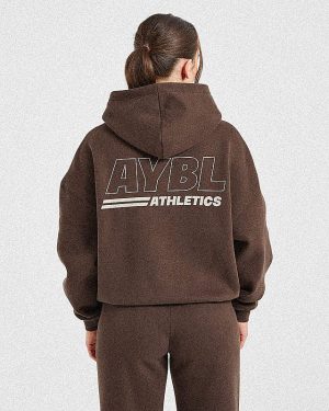 Athletics Track Oversized Hoodie - Brown/Sand: The Ultimate Comfort Essential