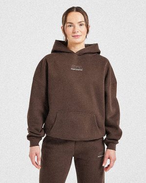 Athletics Track Oversized Hoodie - Brown/Sand: The Ultimate Comfort Essential