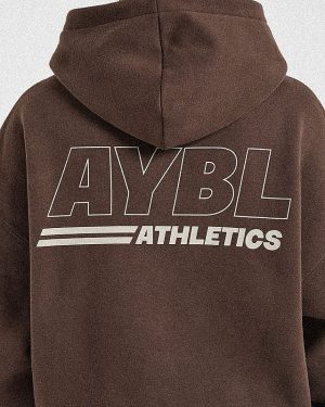 Athletics Track Oversized Hoodie - Brown/Sand: The Ultimate Comfort Essential