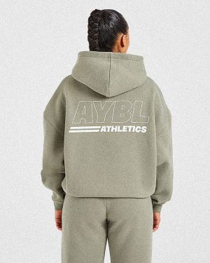 Athletics Track Oversized Hoodie - Muted Olive: The Ultimate Comfort Upgrade