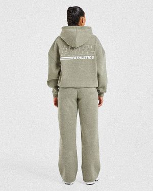 Athletics Track Oversized Hoodie - Muted Olive: The Ultimate Comfort Upgrade