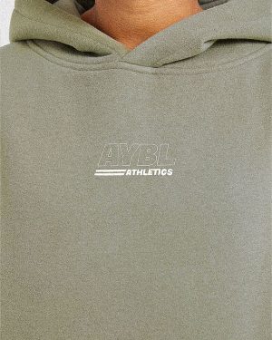 Athletics Track Oversized Hoodie - Muted Olive: The Ultimate Comfort Upgrade