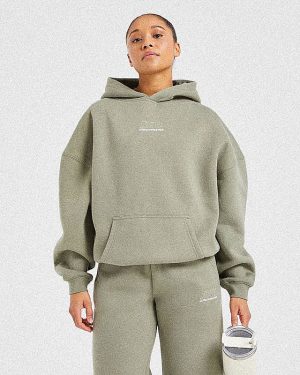 Athletics Track Oversized Hoodie - Muted Olive: The Ultimate Comfort Upgrade