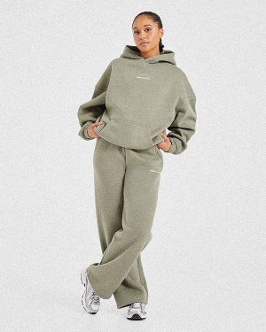 Athletics Track Oversized Hoodie - Muted Olive: The Ultimate Comfort Upgrade