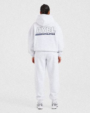 Athletics Track Oversized Joggers - Heather Grey/Navy