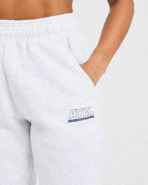 Athletics Track Oversized Joggers - Heather Grey/Navy