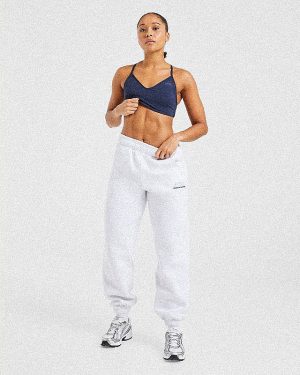 Athletics Track Oversized Joggers - Heather Grey/Navy