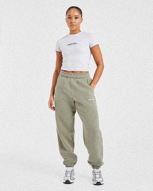 Athletics Track Oversized Joggers - Muted Olive: The Ultimate Comfort Staple