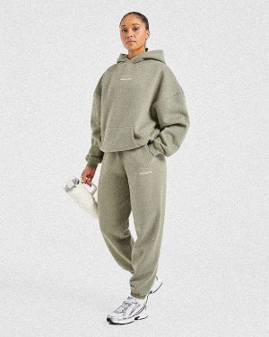 Athletics Track Oversized Joggers - Muted Olive: The Ultimate Comfort Staple