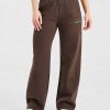 Athletics Track Oversized Straight Leg Joggers - Brown/Sand