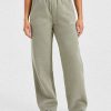 Athletics Track Oversized Straight Leg Joggers - Muted Olive