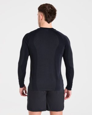 Attain Seamless Long Sleeve T Shirt - Black: The Ultimate Performance Essential