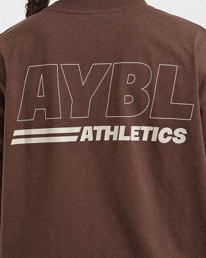 Athletics Track Oversized T Shirt - Brown/Sand