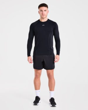Attain Seamless Long Sleeve T Shirt - Black: The Ultimate Performance Essential