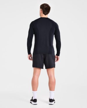 Attain Seamless Long Sleeve T Shirt - Black: The Ultimate Performance Essential