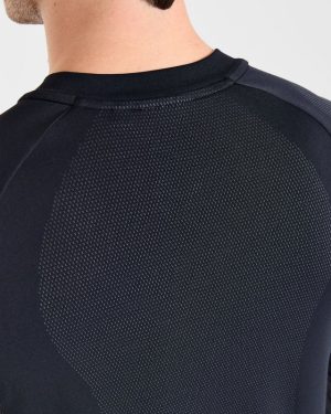 Attain Seamless Long Sleeve T Shirt - Black: The Ultimate Performance Essential