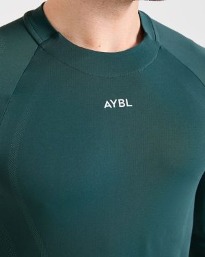 Attain Seamless Long Sleeve T Shirt - Pine Forest: The Ultimate Performance Essential
