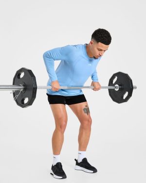Attain Seamless Long Sleeve T Shirt - Sports Blue: The Ultimate Performance Essential