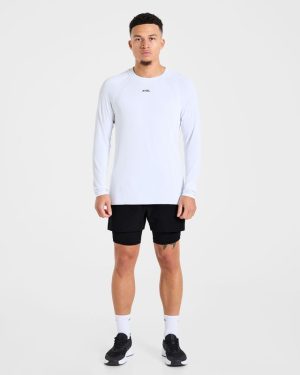 Attain Seamless Long Sleeve T Shirt - Storm White: The Ultimate Performance Essential
