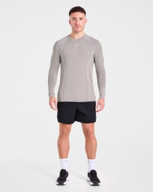 Attain Seamless Long Sleeve T Shirt - Woodland Fog: The Ultimate Performance Essential