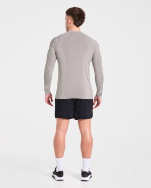 Attain Seamless Long Sleeve T Shirt - Woodland Fog: The Ultimate Performance Essential